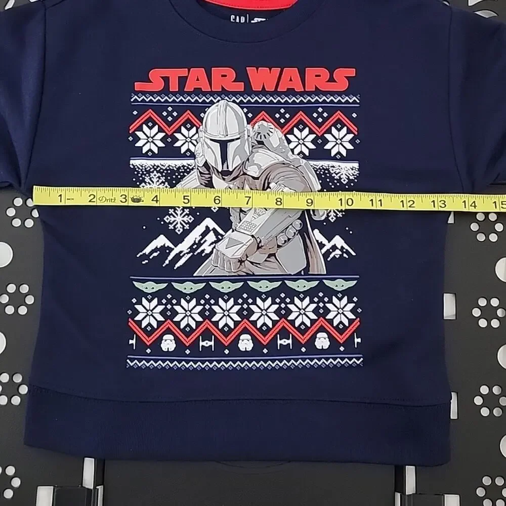 Gap x Star Wars Kid's The Mandolorian Christmas Holiday‎ Pajama Navy Blue Set 4
